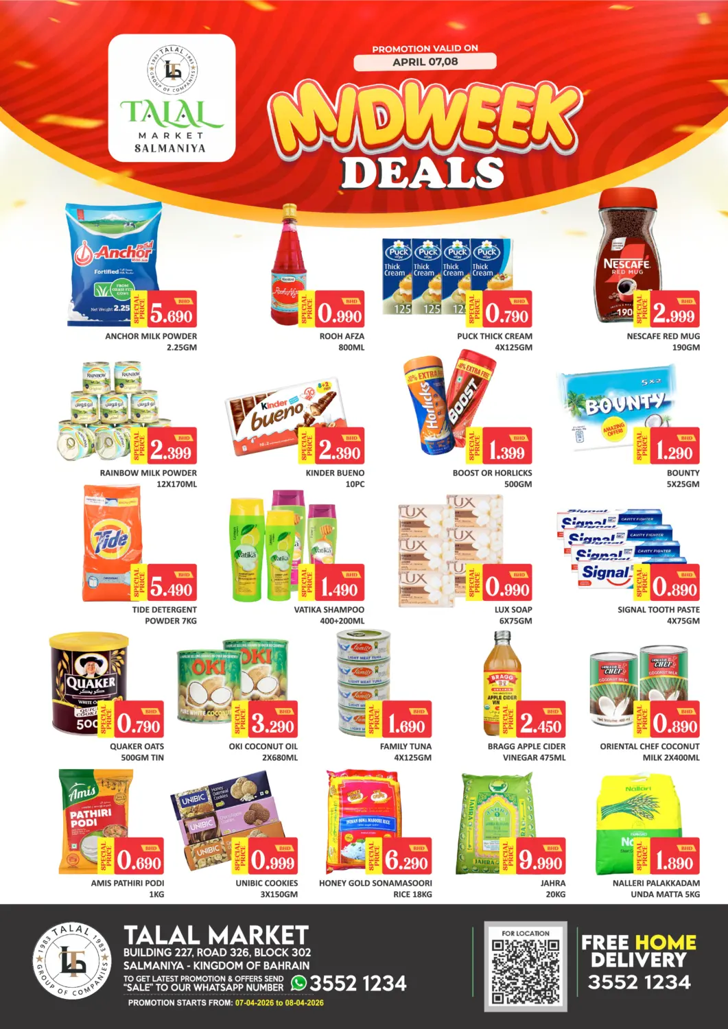 عروض طلال ماركت البحرين في دي٤دي أونلاين. عروض منتصف الأسبوع. . حتى ٨ أبريل