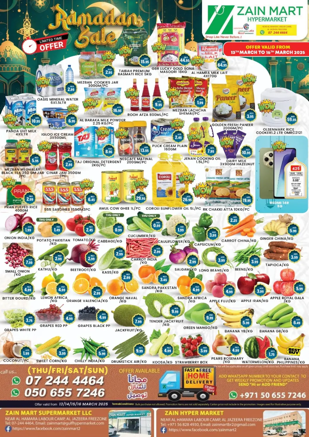 UAE - Ras al Khaimah Zain Mart Supermarket offers in D4D Online. Al jazeera Al Hamrah, Ras Al Khaimah. . Till 16th March