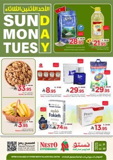 Sunday Monday Tuesday