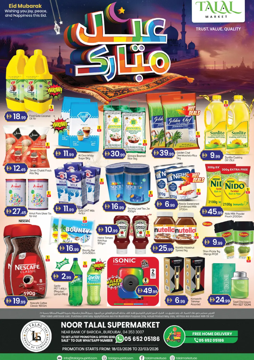 UAE - Dubai TALAL MARKET offers in D4D Online. Noor Talal Supermarket-Burdubai. . Till 22nd March