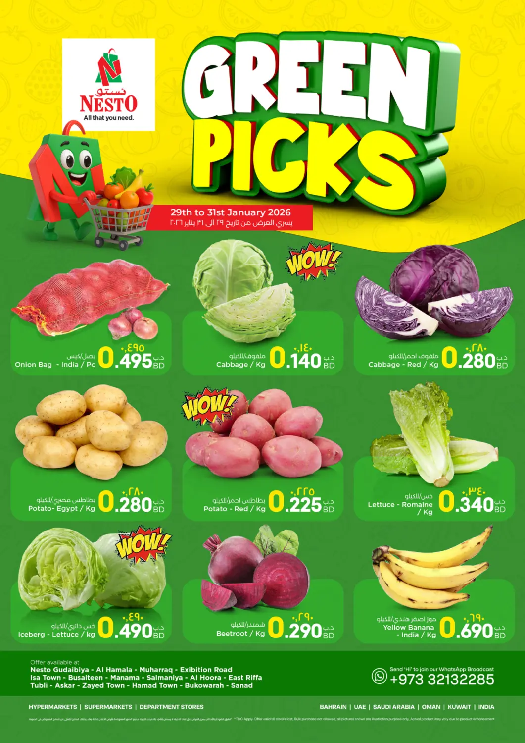 Bahrain NESTO  offers in D4D Online. Green Picks. . Till 31st January