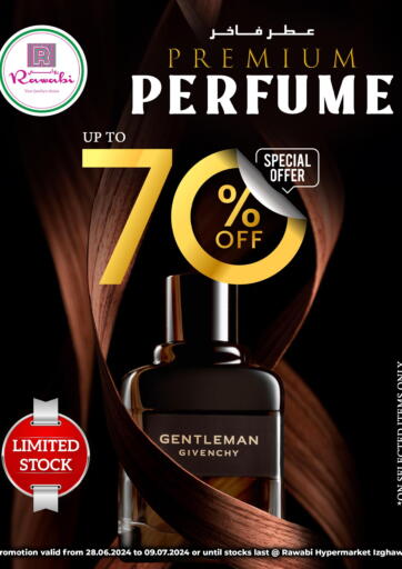 Qatar - Al-Shahaniya Rawabi Hypermarkets offers in D4D Online. Premium Perfume Up to 70% Off. . Till 9th July
