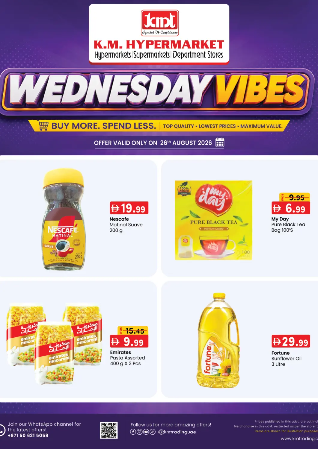 UAE - Sharjah / Ajman K.M Hypermarket offers in D4D Online. Wednesday Vibes. . Only On 26th August