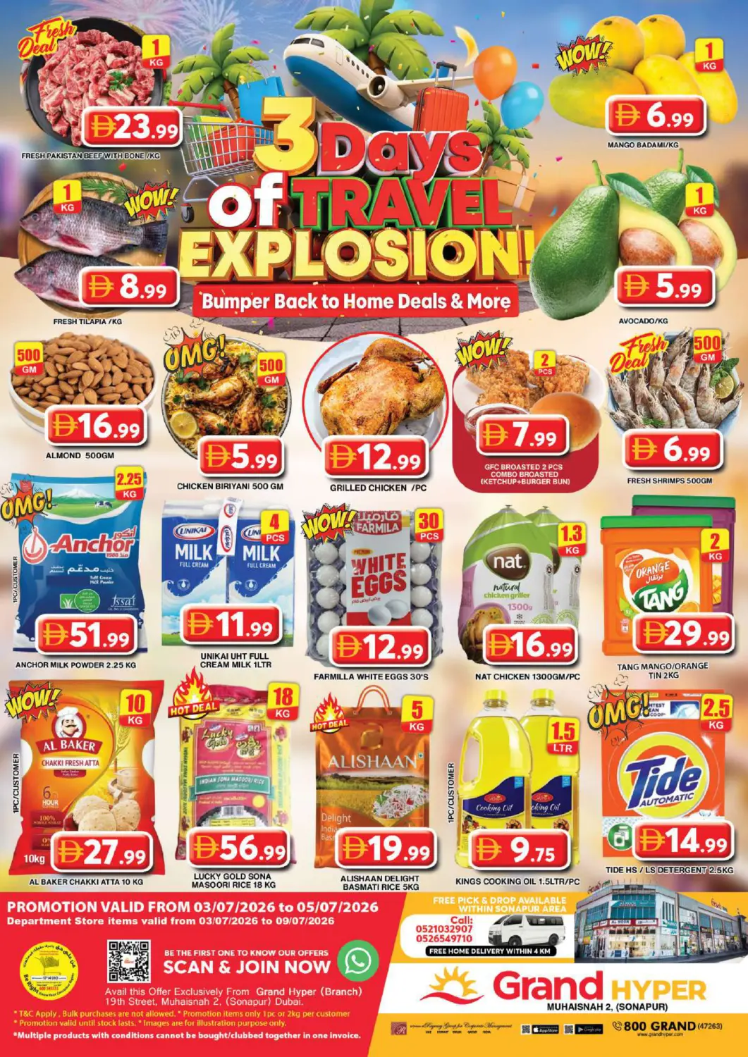 UAE - Dubai Grand Hyper Market offers in D4D Online. Muhaisnah-2 Sonapur. . Till 5th July