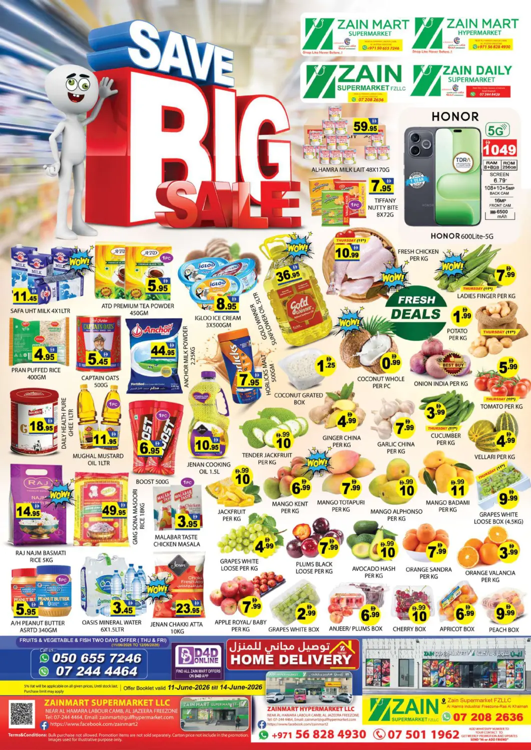 UAE - Ras al Khaimah Zain Mart Supermarket offers in D4D Online. Save Big Sale. . Till 14th June