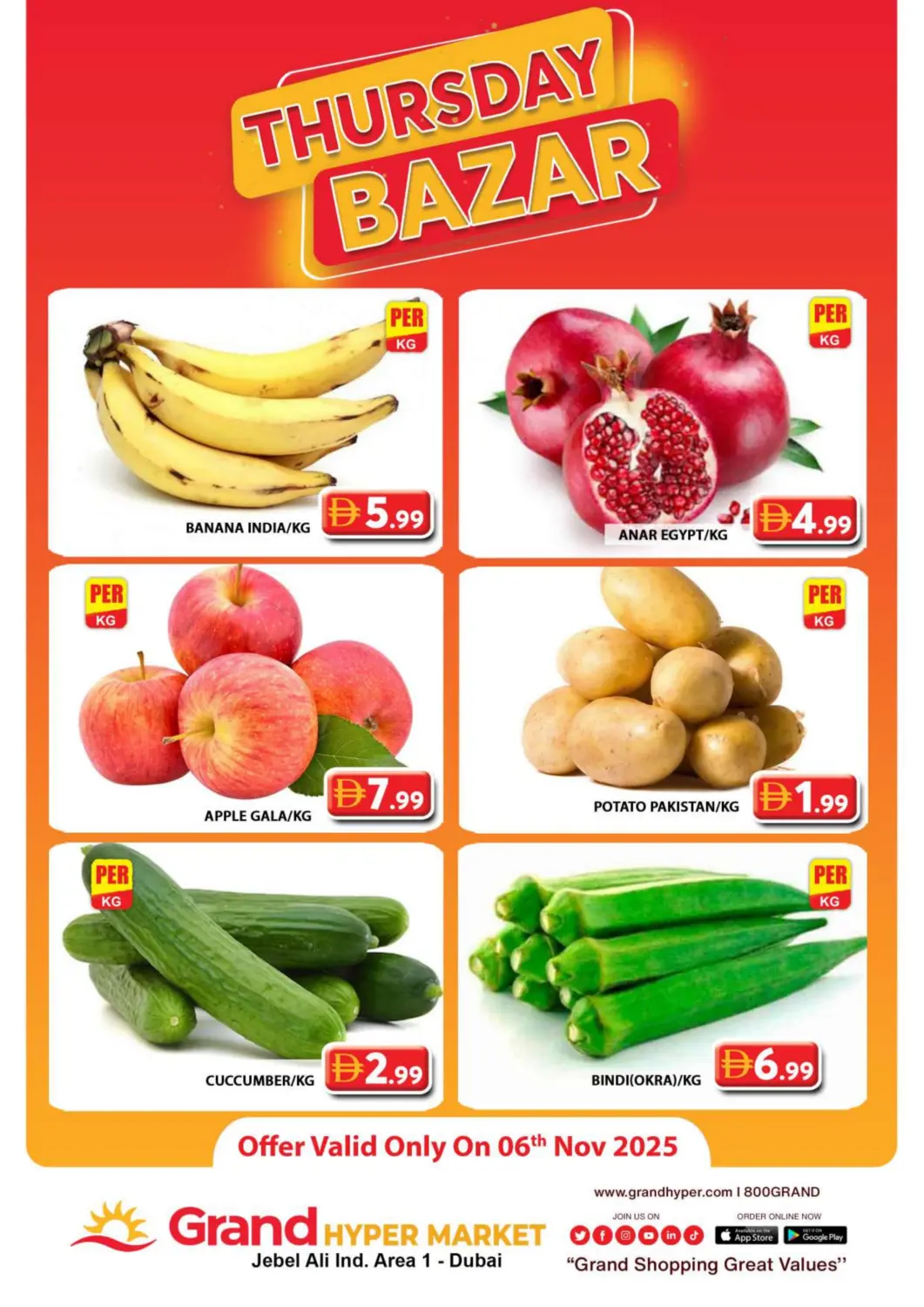 UAE - Dubai Grand Hyper Market offers in D4D Online. Jebel Ali Ind Area1- Dubai. . Only On 6th November