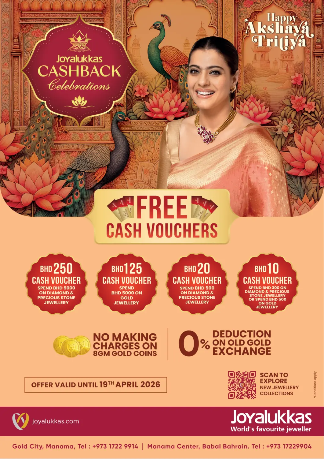 Bahrain Joyalukkas offers in D4D Online. Joyalukkas Cashback Celebration. . Till 19th April