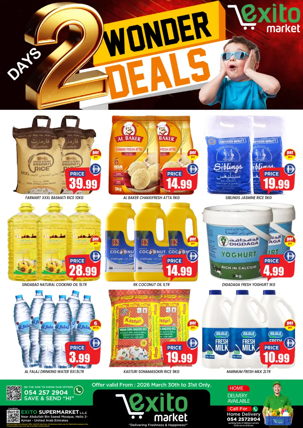 UAE - Sharjah / Ajman Exito Supermarket offers in D4D Online. 2 Days Wonder Deals. . Till 31st March