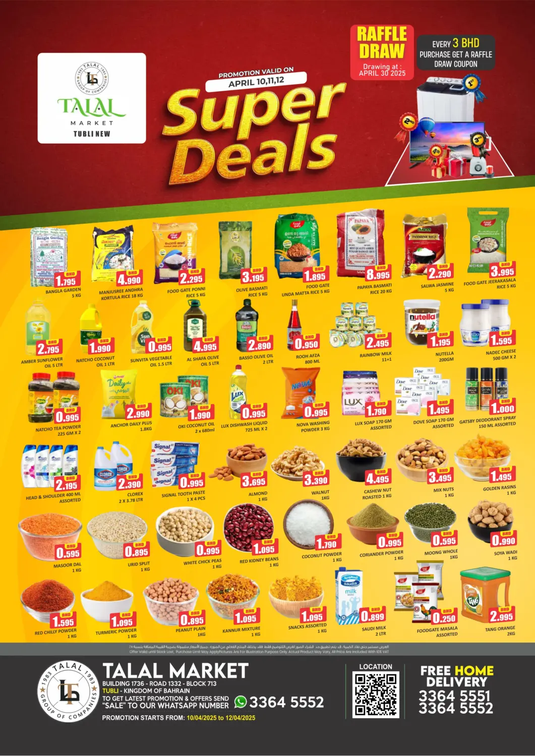 Bahrain Talal Markets offers in D4D Online. Super Deals @ Tubli. . Till 12th April