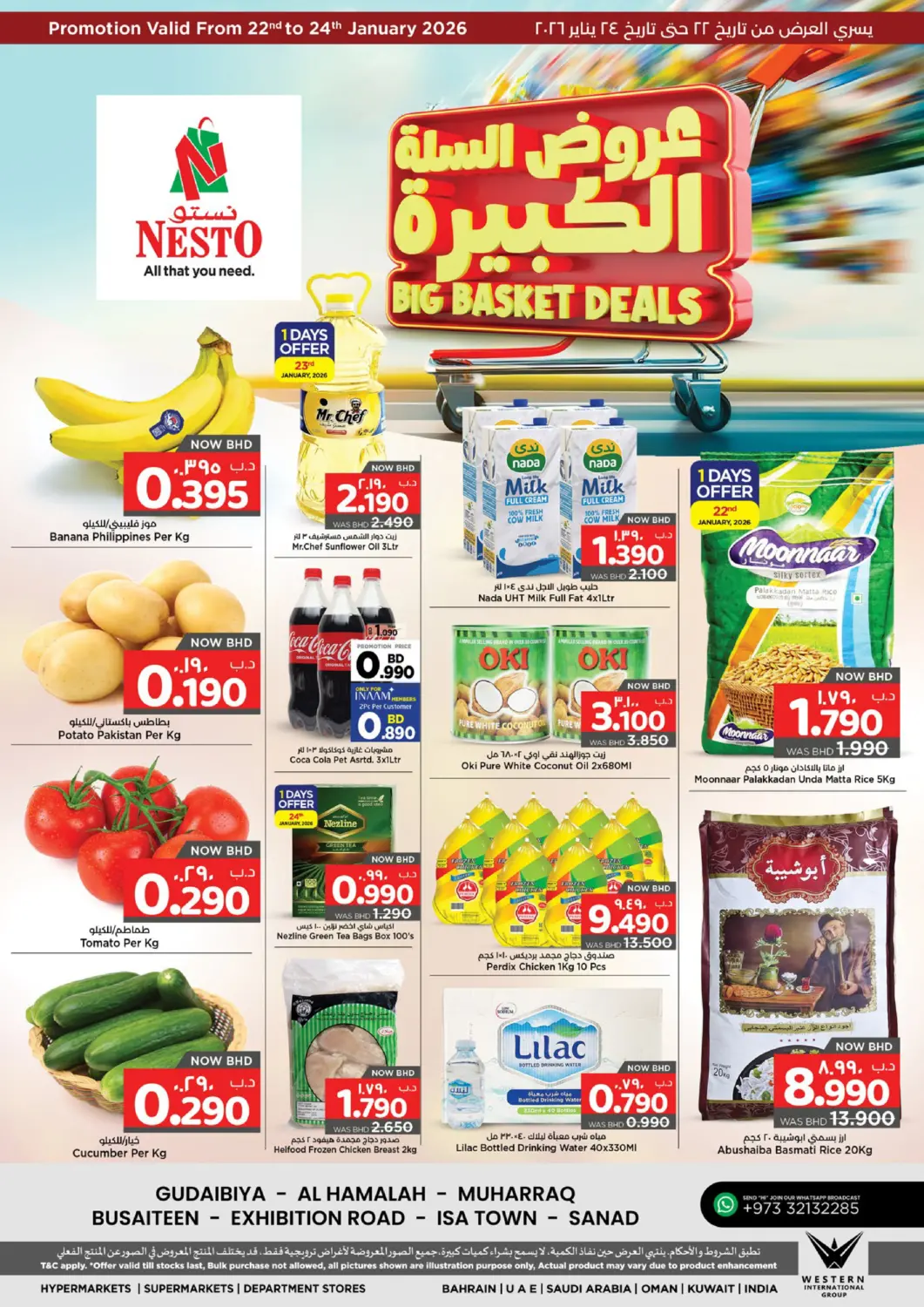 Bahrain NESTO  offers in D4D Online. Big Basket Deals. . Till 24th January