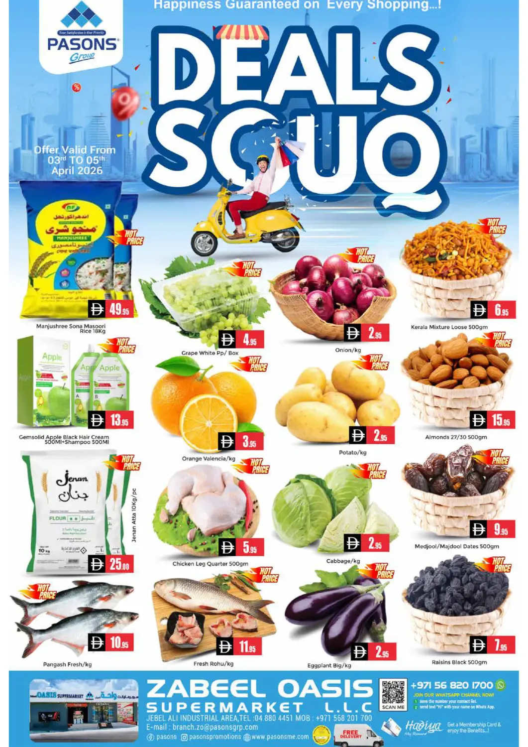 UAE - Dubai Pasons Hypermarket offers in D4D Online. Zabeel Oasis - Jabel Ali. . Till 5th April