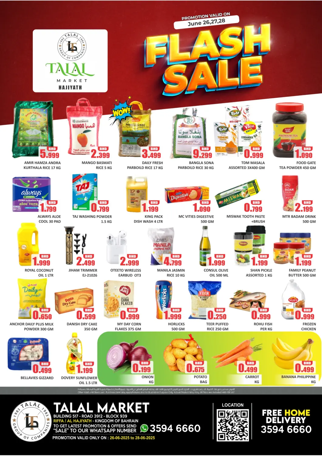 Bahrain Talal Markets offers in D4D Online. Flash Sale @ Riffa. . Till 28th June