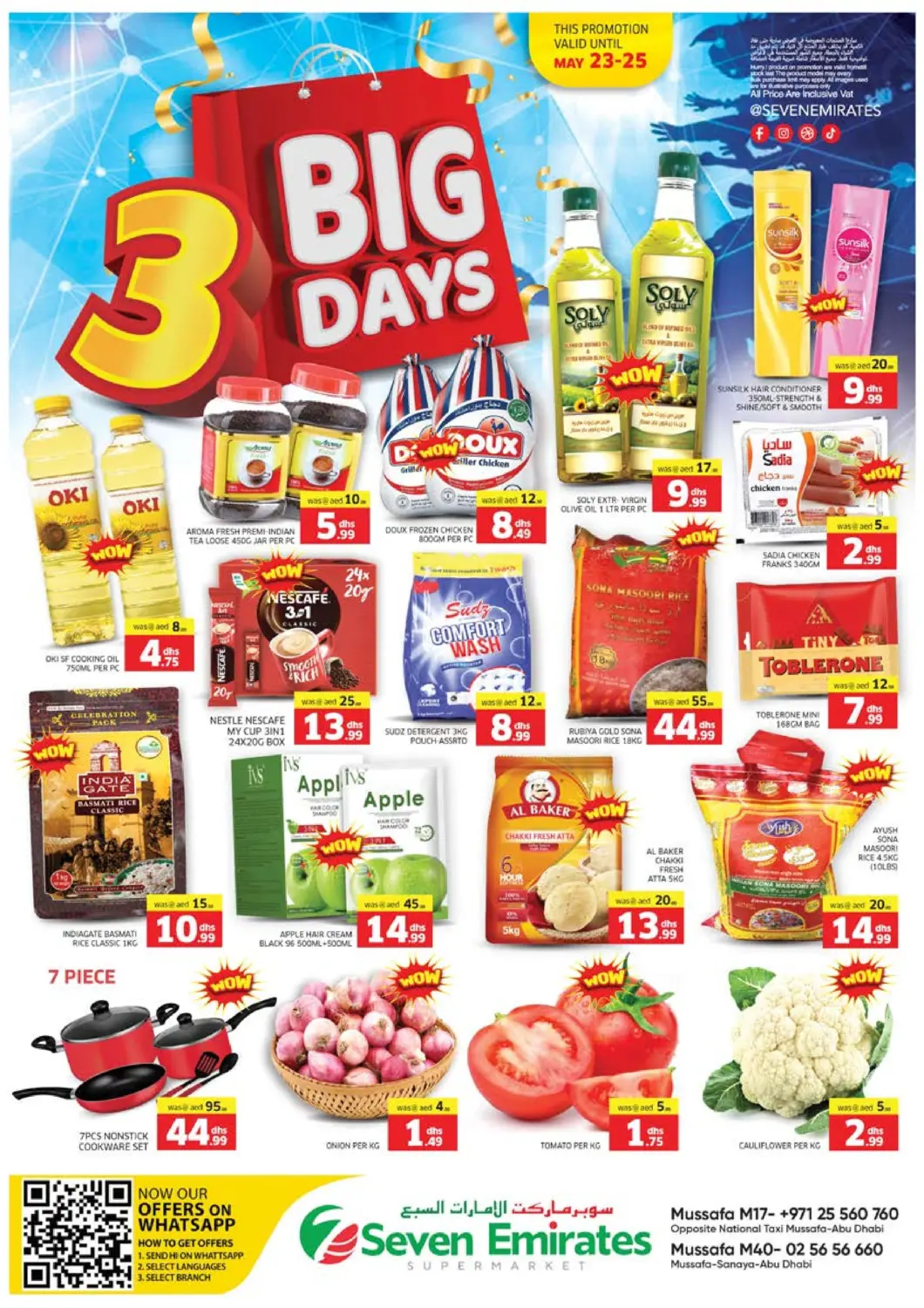 UAE - Abu Dhabi Seven Emirates Supermarket offers in D4D Online. Musaffah M17, M40. . Till 25th May
