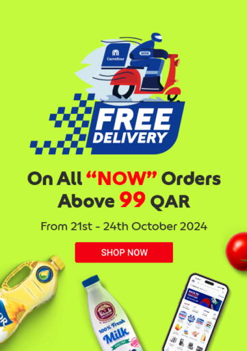 Free Delivery On All Orders Above 99 QAR