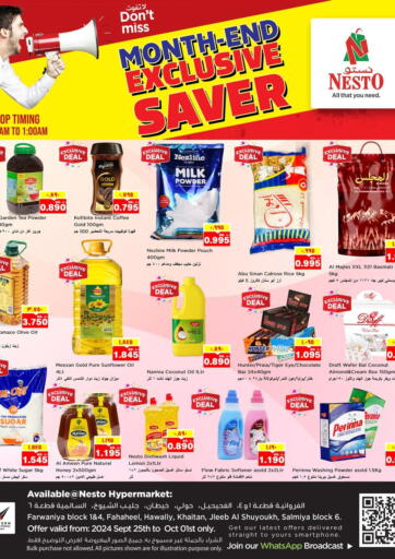 Kuwait - Ahmadi Governorate Nesto Hypermarkets offers in D4D Online. Month End Exclusive Saver. . Till 1st October