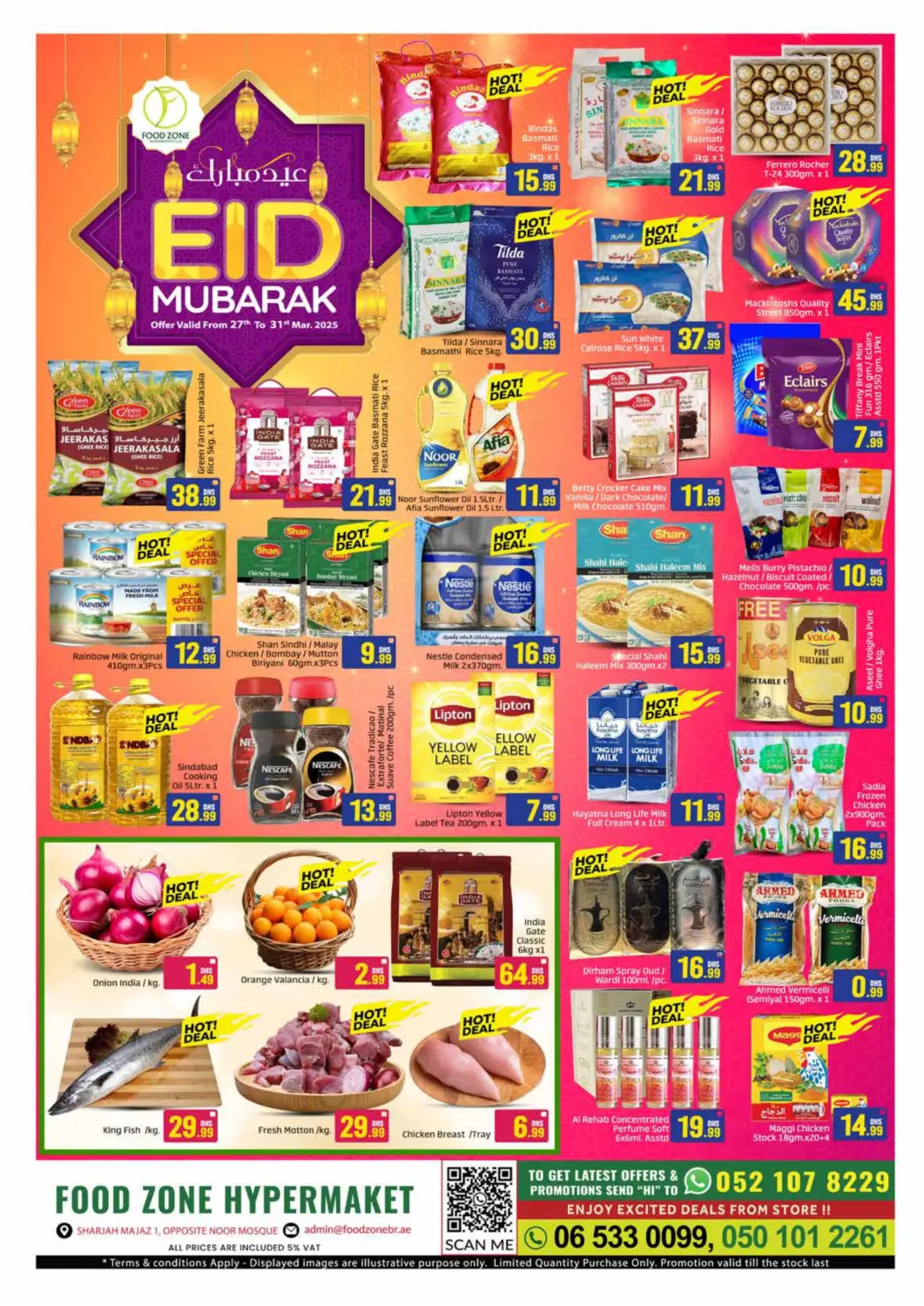 UAE - Sharjah / Ajman FOODZONE HYPERMARKET offers in D4D Online. EID MUBARAK. . Till 31st March