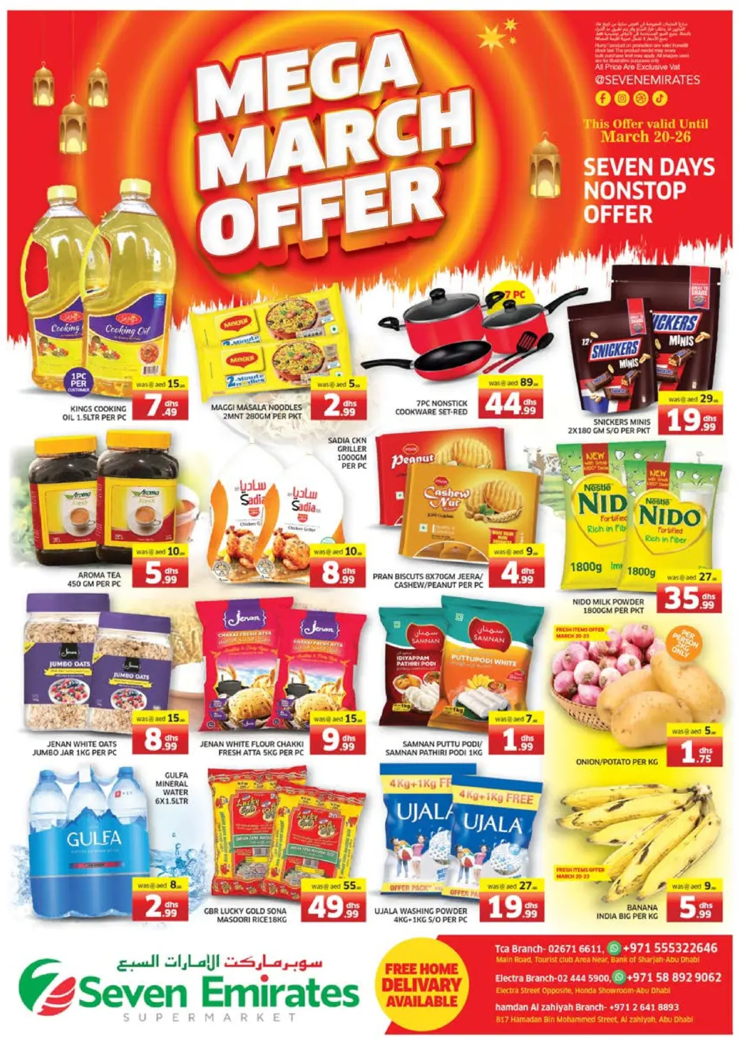 UAE - Abu Dhabi Seven Emirates Supermarket offers in D4D Online. Mega March Offer. . Till 26th March