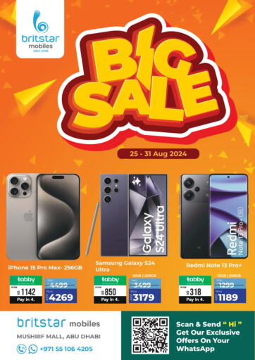 UAE - Abu Dhabi Britstar Mobiles offers in D4D Online. Mushrif Mall , Abu Dhabi. . Till 31st August