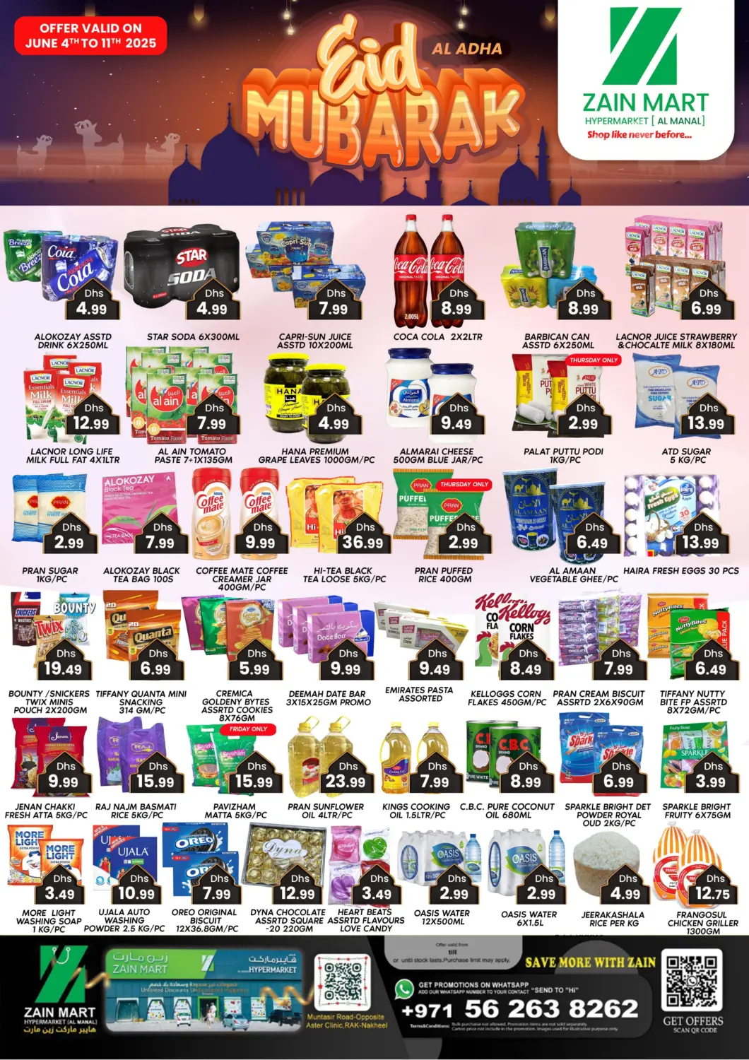 UAE - Ras al Khaimah Zain Mart Supermarket offers in D4D Online. Eid Al Adha Mubarak. . Till 11th June