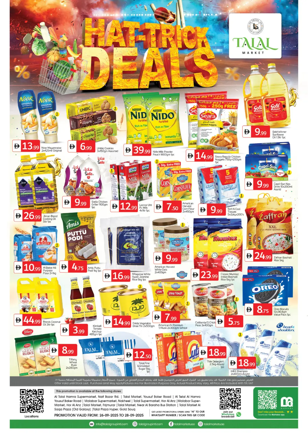 UAE - Dubai TALAL MARKET offers in D4D Online. Deira - Hat-Trick Deals. . Till 28th September