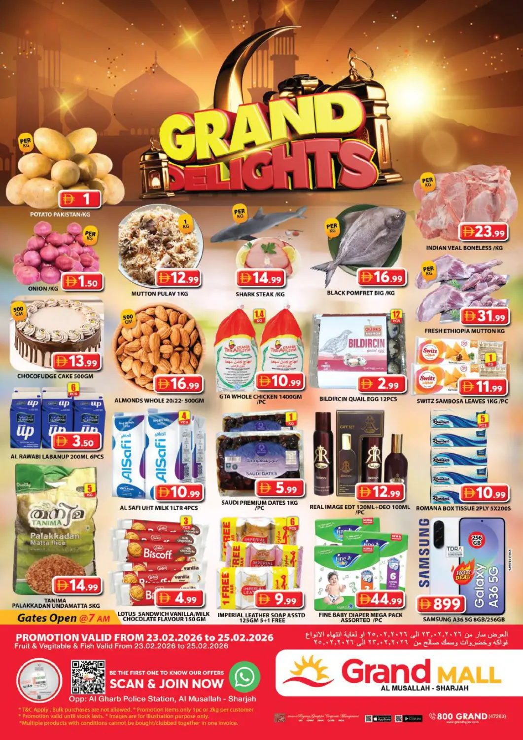UAE - Sharjah / Ajman Grand Hyper Market offers in D4D Online. Al Musallah , Sharjah. . Till 25th February