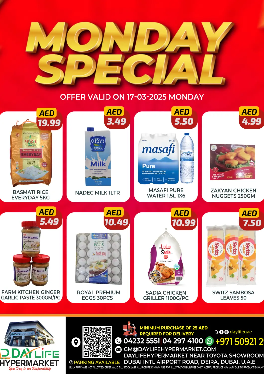 UAE - Dubai Daylife Hypermarket LLC offers in D4D Online. Monday Special. . Only On 17th March