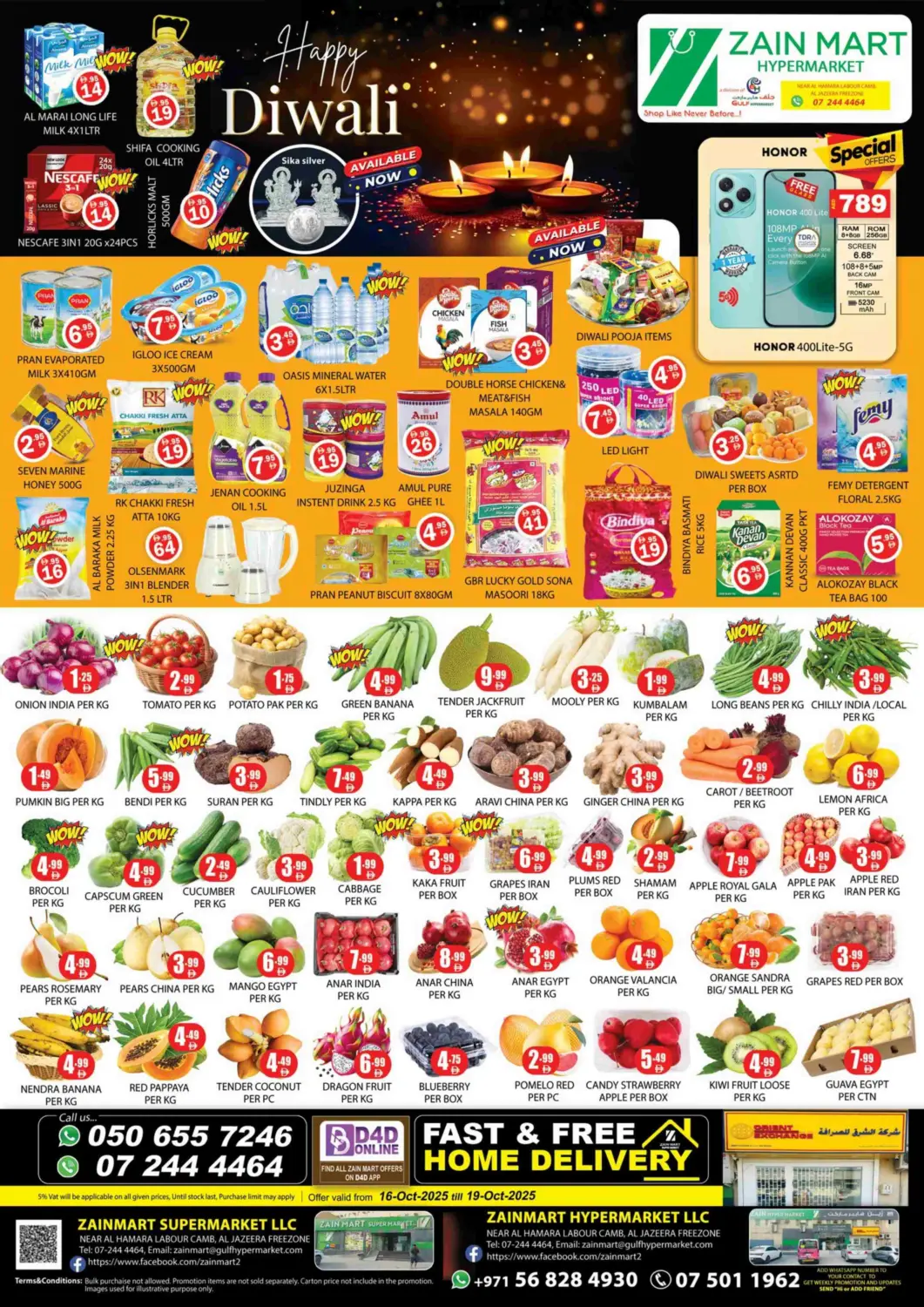 UAE - Ras al Khaimah Zain Mart Supermarket offers in D4D Online. Happy Diwali. . Till 19th October