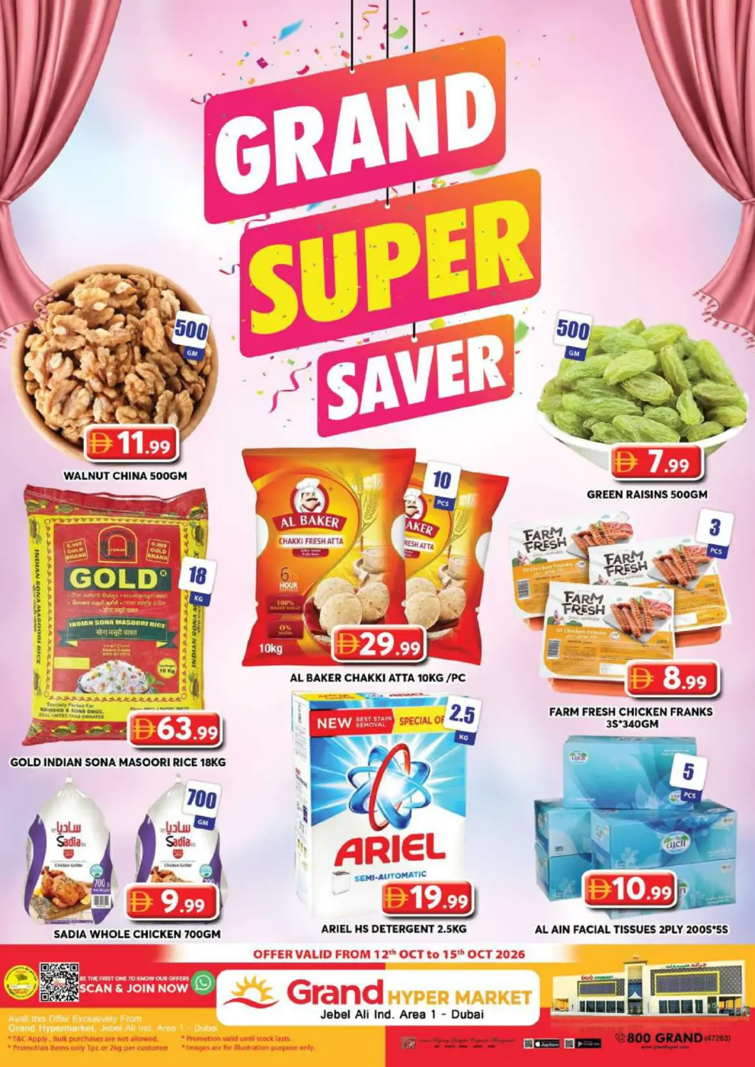 UAE - Dubai Grand Hyper Market offers in D4D Online. Jebel Ali Ind Area-1, Dubai. . Till 15th October