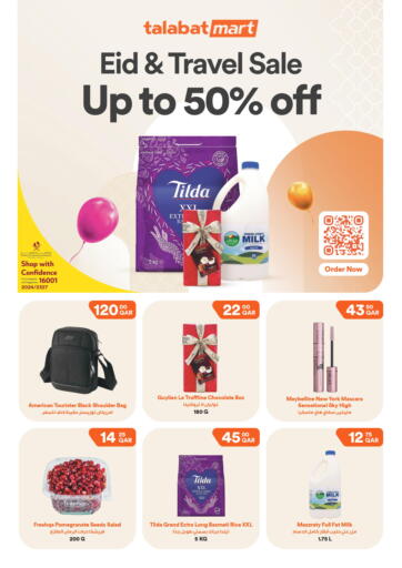 Qatar - Al-Shahaniya Talabat Mart offers in D4D Online. Eid & Travel Sale Up to 50% off. . Till 20th June