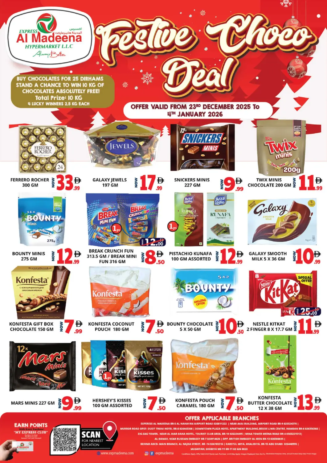 UAE - Abu Dhabi EXPRESS AL MADEENA HYPERMARKET LLC offers in D4D Online. Festive Choco Deal. . Till 4th January