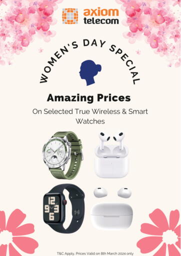 UAE - Dubai Axiom Telecom offers in D4D Online. Women's Day Special. . Only on 8th March