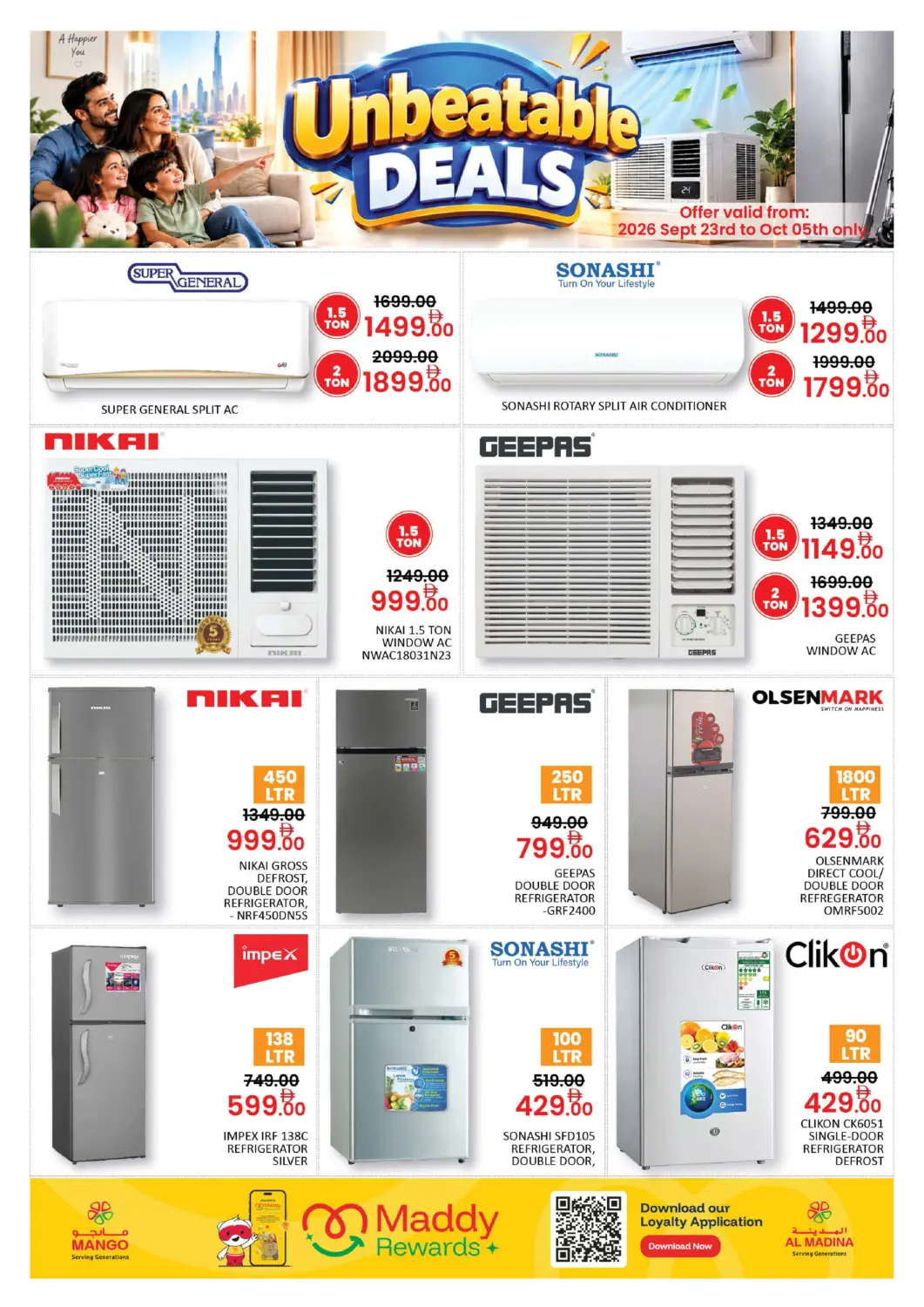UAE - Sharjah / Ajman Al Madina  offers in D4D Online. Unbeatable Deals. . Till 5th October