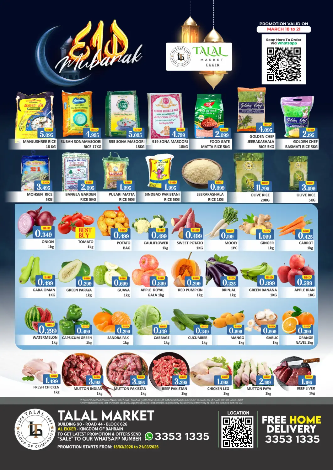 Bahrain Talal Markets offers in D4D Online. Eid Mubarak Offers@ Ekker. . Till 21st March