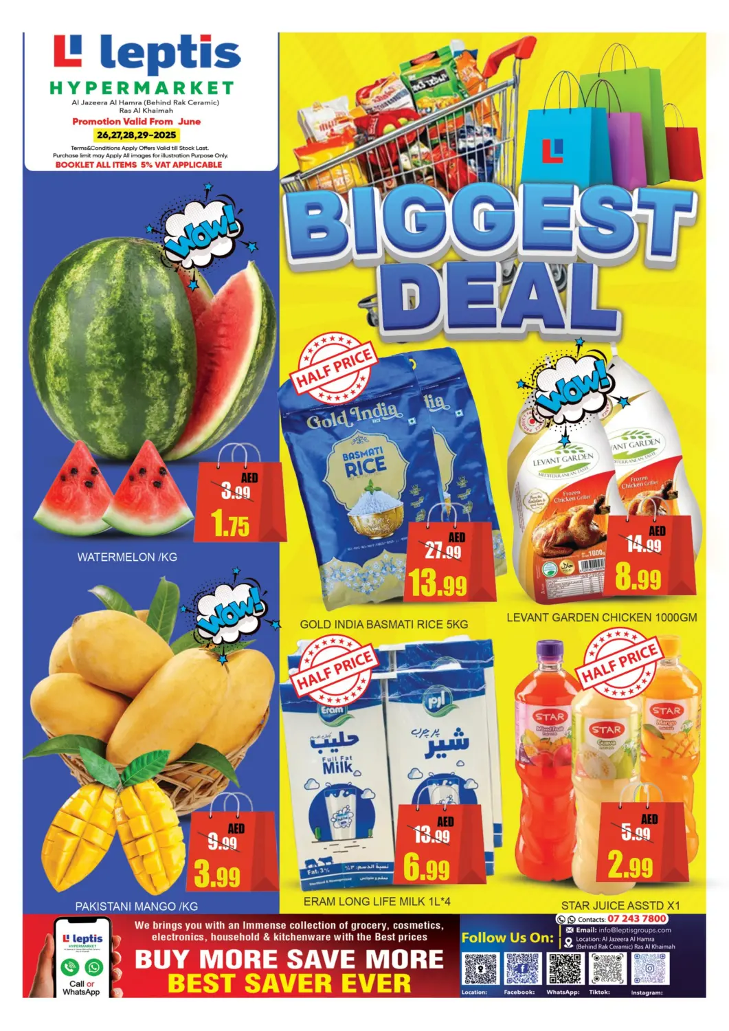 UAE - Ras al Khaimah Leptis Hypermarket  offers in D4D Online. Al jazeera Al Hamrah, Ras Al Khaimah. . Till 29th June