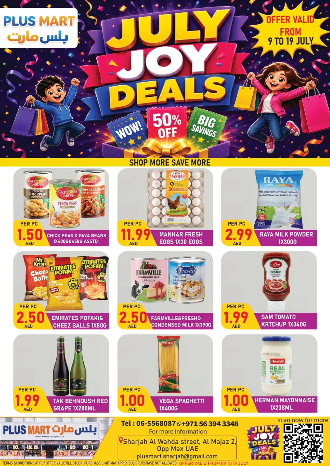 UAE - Sharjah / Ajman Plus mart offers in D4D Online. July Joy Deals. . Till 19th July