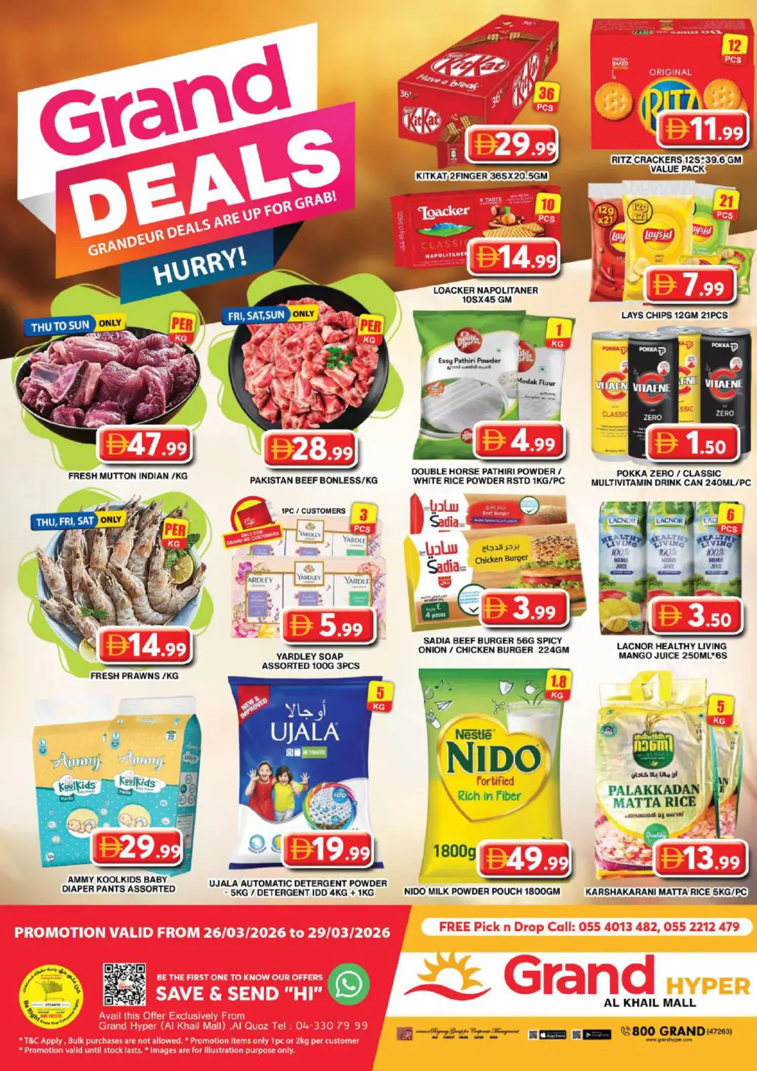 UAE - Dubai Grand Hyper Market offers in D4D Online. Al Khail Mall,Dubai. . Till 29th March