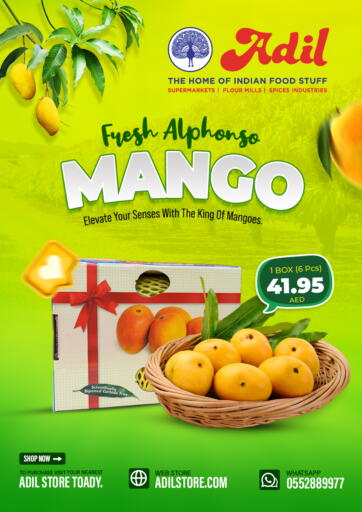 UAE - Sharjah / Ajman Adil Supermarket offers in D4D Online. Fresh Alphonso Mango. . Till 4th April