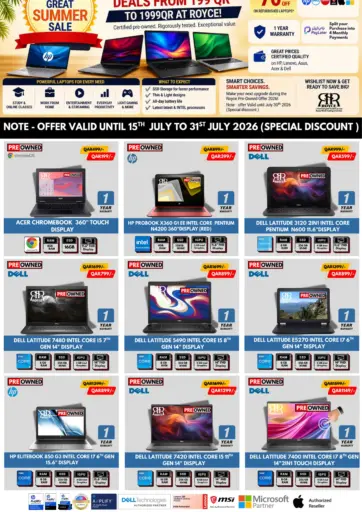 Best Pre-Owned Laptop Deals From199QR To 1999QR At Royce!