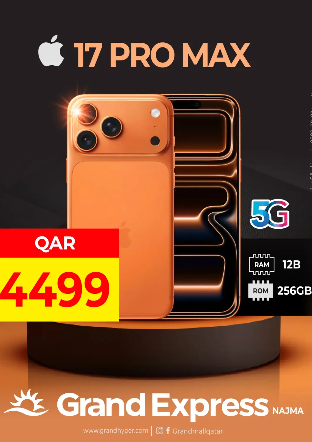 Qatar - Al Daayen Grand Hypermarket offers in D4D Online. 17 Pro Max. . Only On 28th September