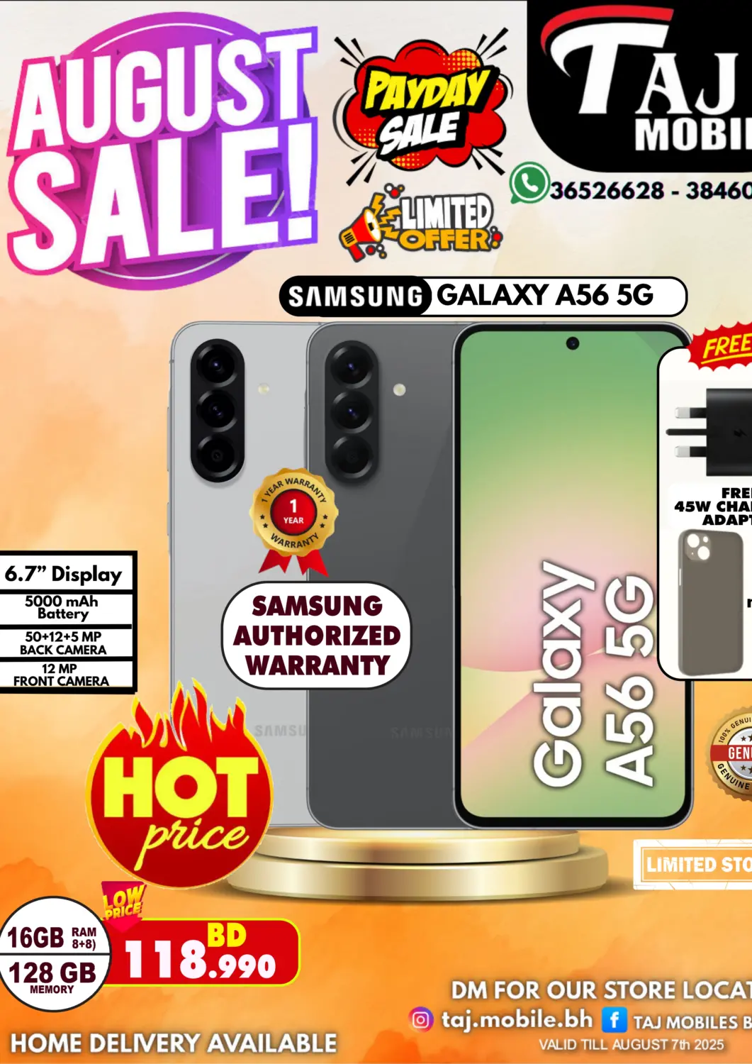 Bahrain Taj Mobiles offers in D4D Online. August Sale!. . Till 7th August