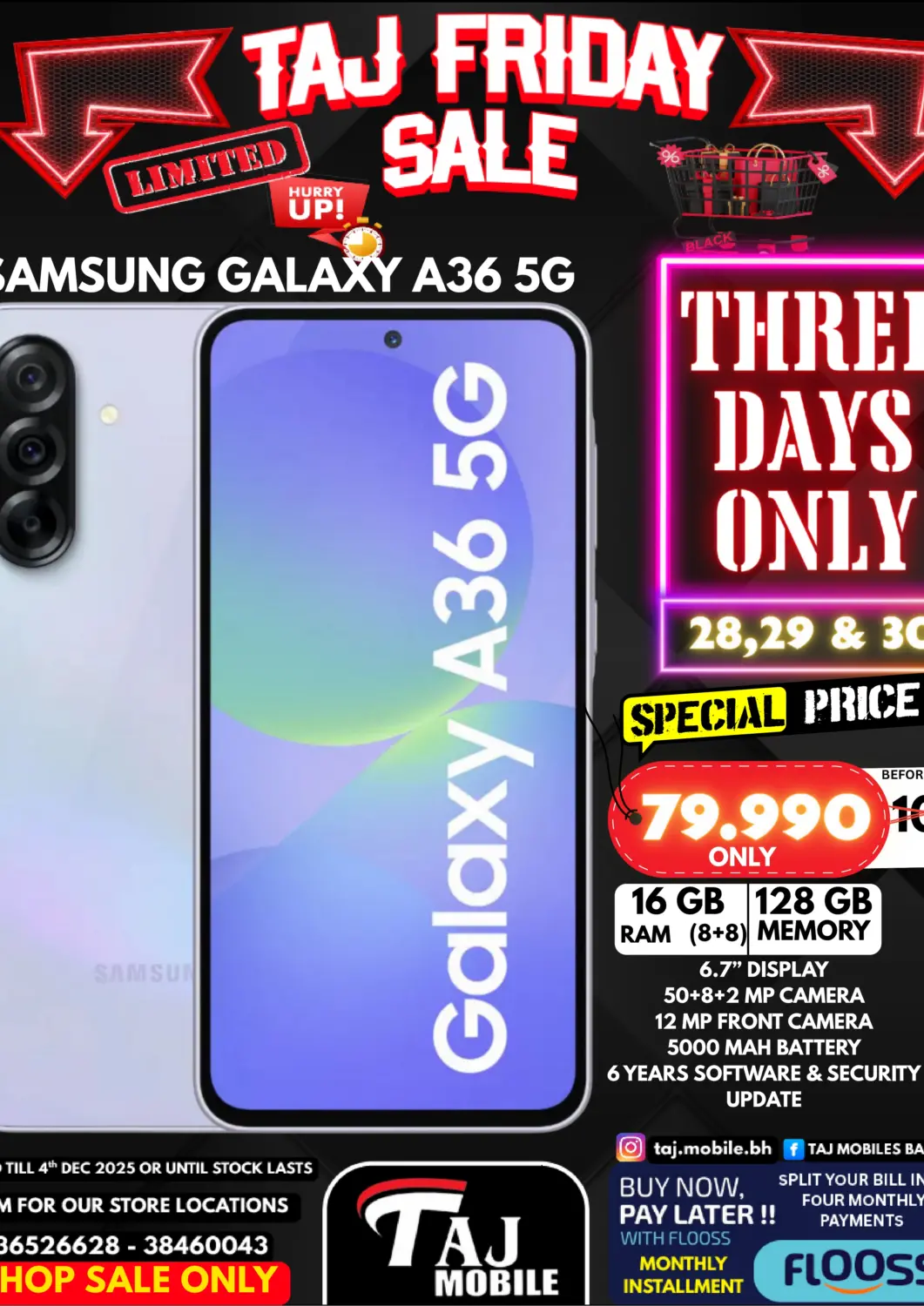 Bahrain Taj Mobiles offers in D4D Online. Taj Friday Sale. . Till 4th December