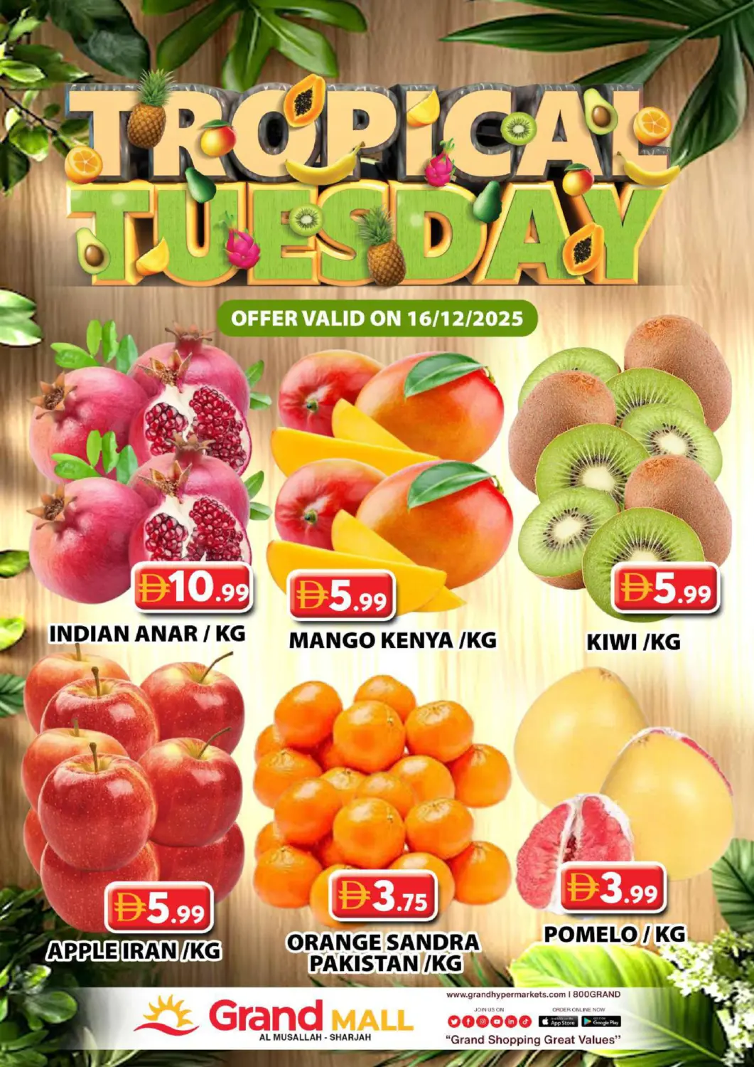 UAE - Sharjah / Ajman Grand Hyper Market offers in D4D Online. Al Musallah, Sharjah. . Only On 16th December