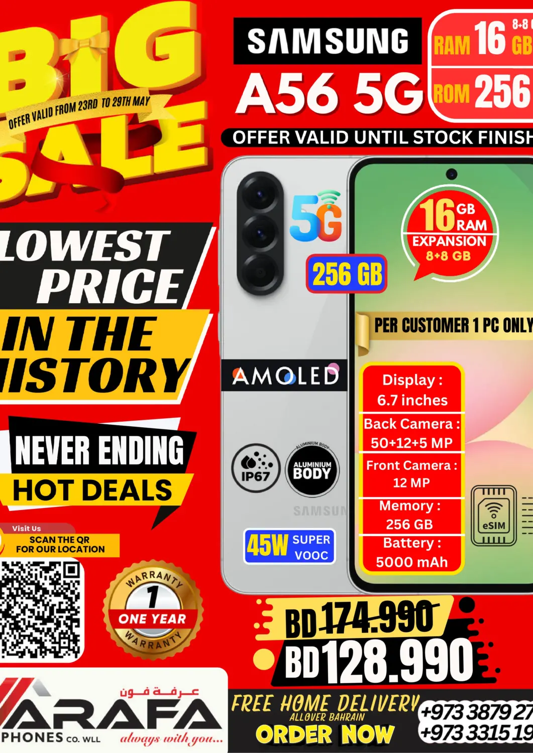 Bahrain Arafa Phones offers in D4D Online. Big Sale. . Till 29th May