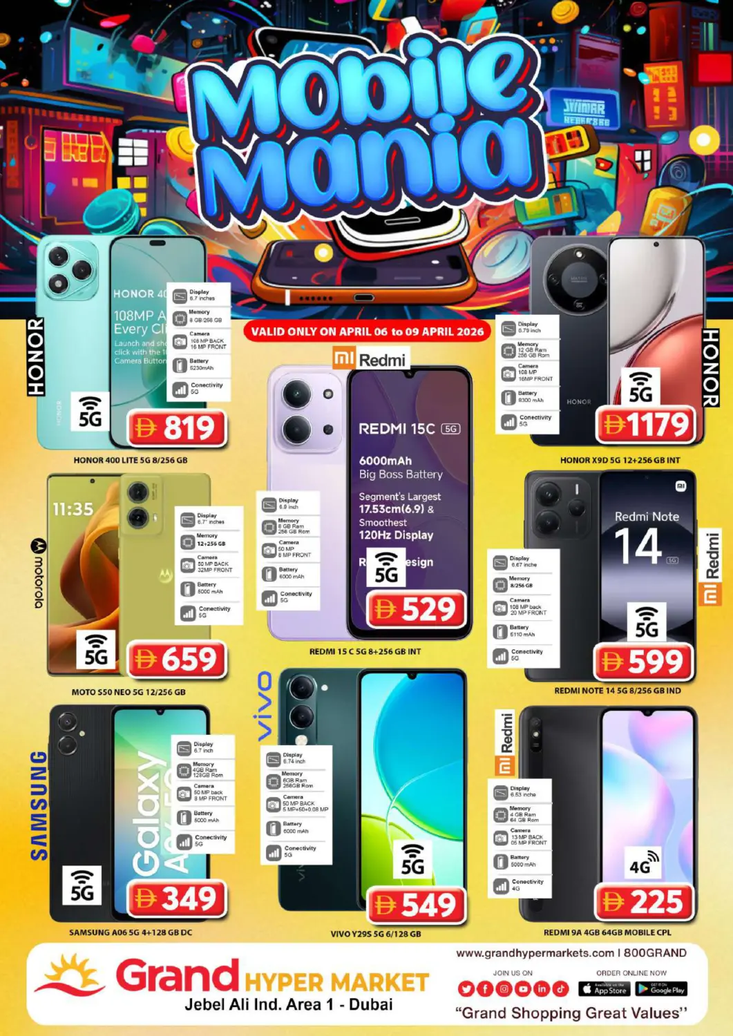 UAE - Dubai Grand Hyper Market offers in D4D Online. Jebel Ali Ind Area-1, Dubai. . Till 9th April