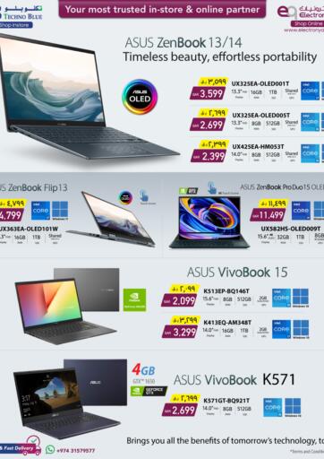 Qatar - Al Wakra Techno Blue offers in D4D Online. Lite Asus Laptops. . Till 30th June