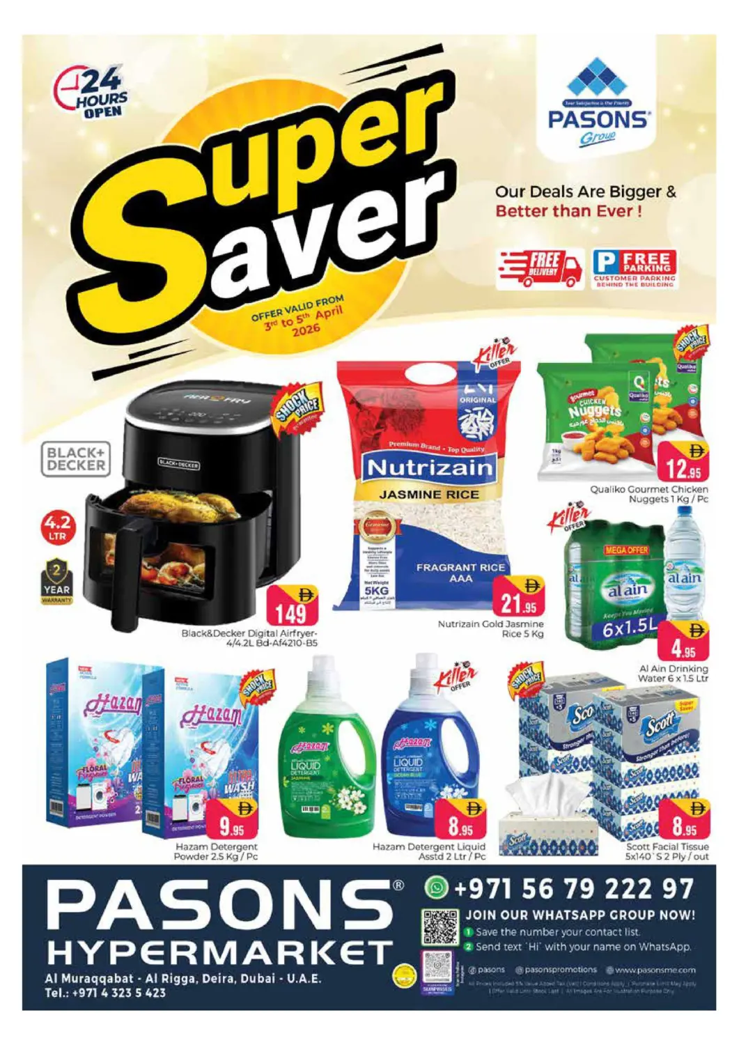 UAE - Dubai Pasons Hypermarket offers in D4D Online. Al Muraqqabat, Deira - Dubai. . Till 5th April