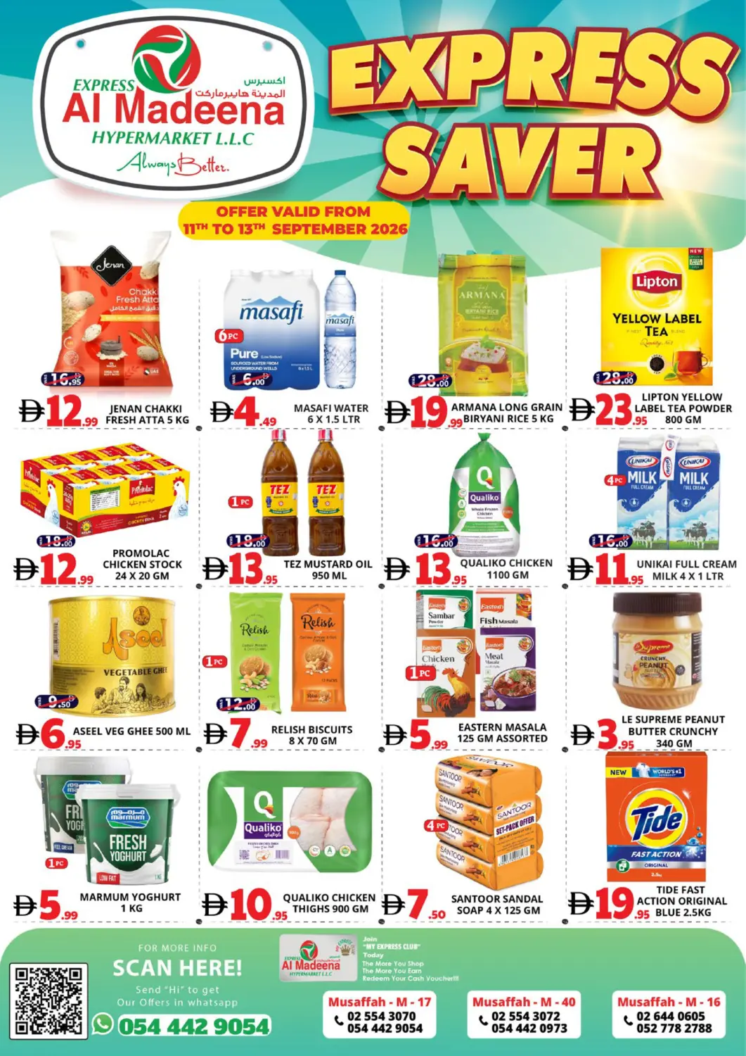 UAE - Abu Dhabi EXPRESS AL MADEENA HYPERMARKET LLC offers in D4D Online. MUSSAFAH-17,M40,M16. . Till 13th September