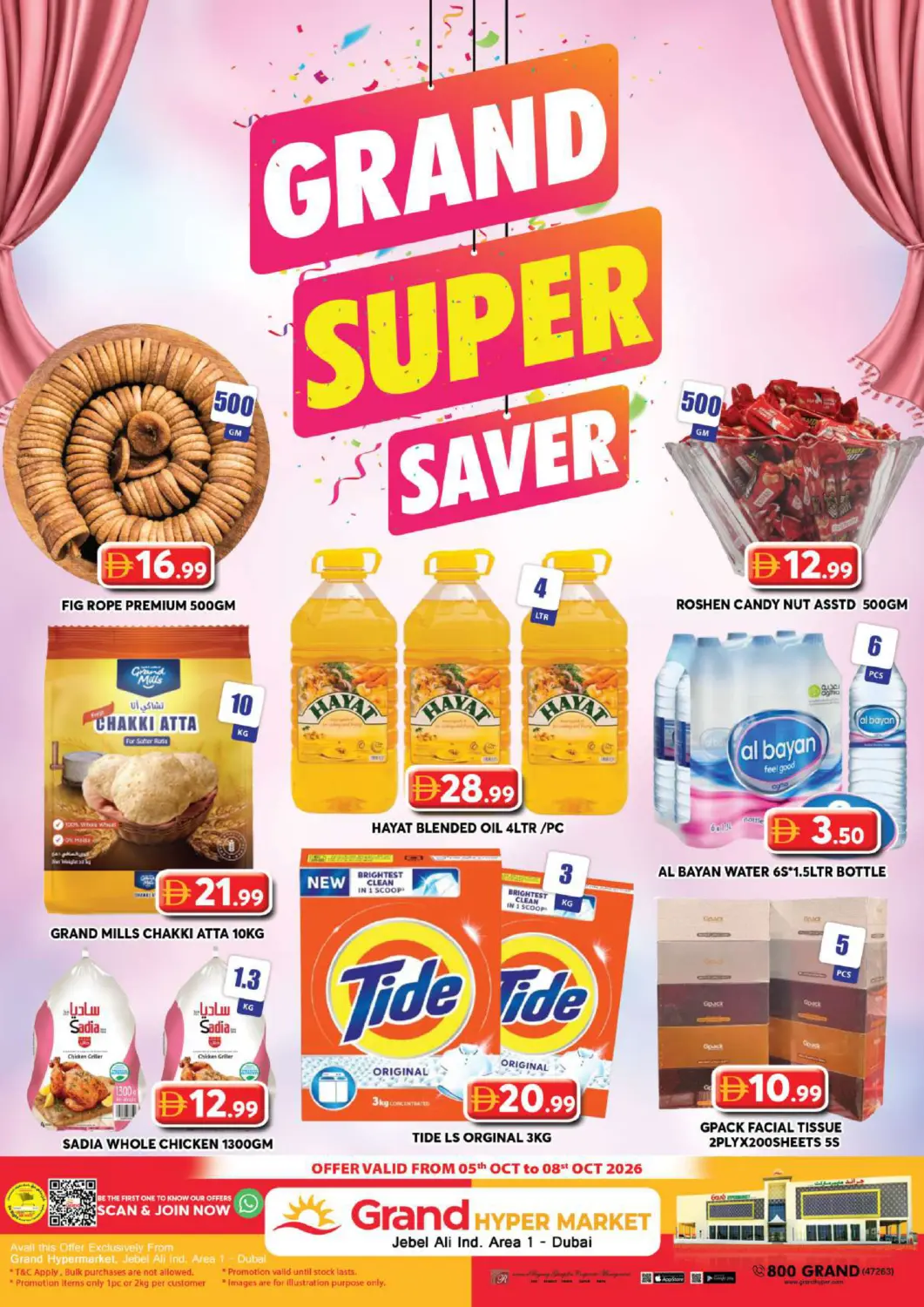 UAE - Dubai Grand Hyper Market offers in D4D Online. Jebel Ali Ind Area-1, Dubai. . Till 8th October
