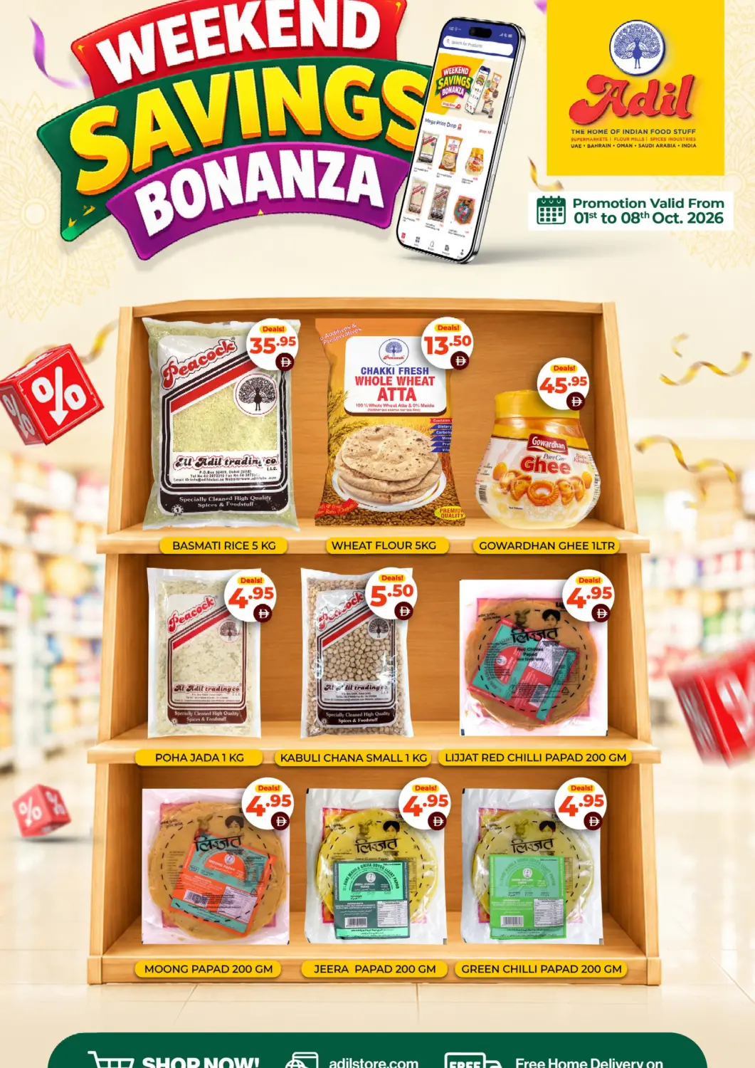 UAE - Dubai Adil Supermarket offers in D4D Online. Weekend Savings  Bonanza. . Till 8th October