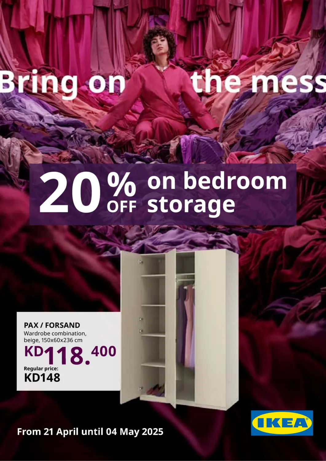 Kuwait - Jahra Governorate IKEA  offers in D4D Online. 20% Off On Bedroom Storage. . Till 4th May